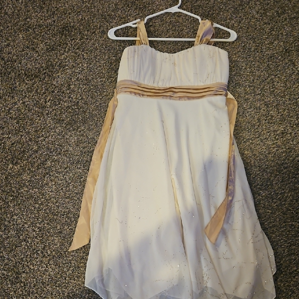 Speechless White and Tan Sleeveless Sundress for Weddings